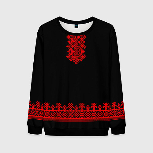 Мужской свитшот Славянская вышиванка рубаха / 3D-Черный – фото 1