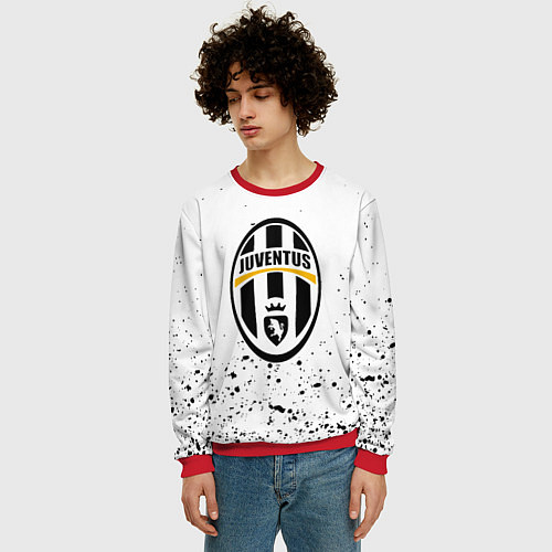Мужской свитшот Juventus краски текстура всплеск / 3D-Красный – фото 3