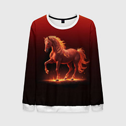 Мужской свитшот Узор с конем огнем