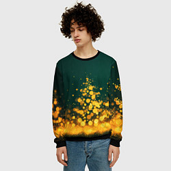 Свитшот мужской Новогодние елочки из боке, цвет: 3D-черный — фото 2