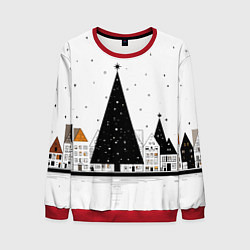 Свитшот мужской Новый год - минимализм, цвет: 3D-красный