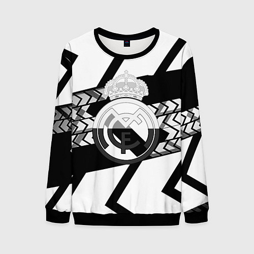 Мужской свитшот Реал Мадрид краски полосы / 3D-Черный – фото 1
