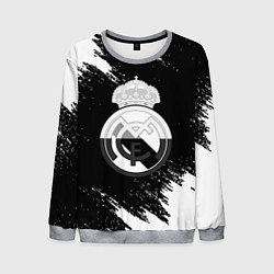 Мужской свитшот Реал Мадрид черно белые краски