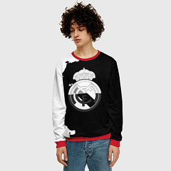 Свитшот мужской Реал Мадрид черно белые краски, цвет: 3D-красный — фото 2