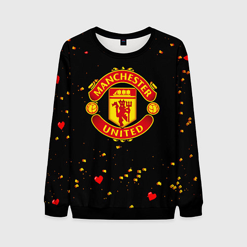 Мужской свитшот Манчестер Юнайтед пиксели / 3D-Черный – фото 1