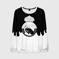 Мужской свитшот Реал Мадрид огонь белый