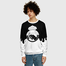 Свитшот мужской Реал Мадрид огонь белый, цвет: 3D-белый — фото 2