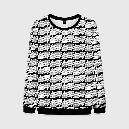 Мужской свитшот Символы валькнут как защитная кольчуга / 3D-Черный – фото 1