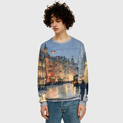 Свитшот мужской Вечер Санкт-Петербурга, цвет: 3D-меланж — фото 2