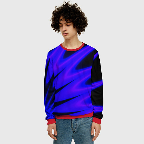 Мужской свитшот Neon is multicolored / 3D-Красный – фото 3