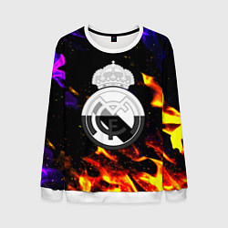 Мужской свитшот Реал Мадрид огонь текстура