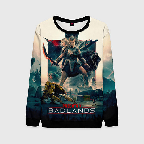 Мужской свитшот Персонажи из Хищник планета смерти / 3D-Черный – фото 1