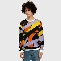 Свитшот мужской Полоски краски абстракция, цвет: 3D-белый — фото 2