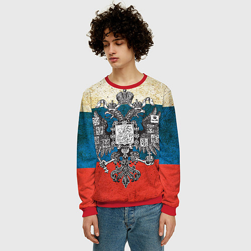 Мужской свитшот Герб имперской России / 3D-Красный – фото 3