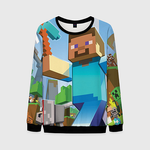 Мужской свитшот Minecraft World / 3D-Черный – фото 1