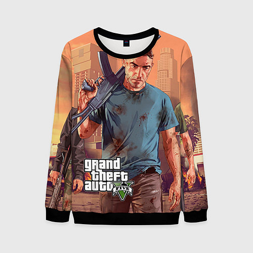 Мужской свитшот GTA 5: Gangsta / 3D-Черный – фото 1