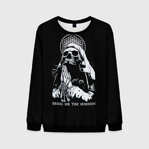 Мужской свитшот BMTH: Skull Pray / 3D-Черный – фото 1