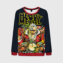 Свитшот мужской Heavy Metal Santa, цвет: 3D-красный