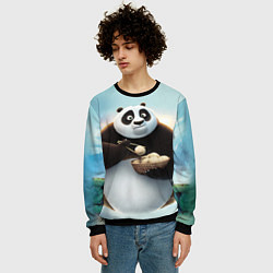 Свитшот мужской Кунг фу панда, цвет: 3D-черный — фото 2