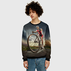 Свитшот мужской Велогонщик, цвет: 3D-черный — фото 2