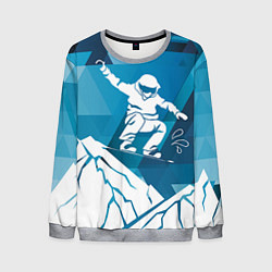 Свитшот мужской Горы и сноубордист, цвет: 3D-меланж