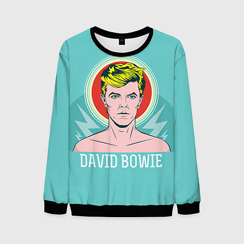 Мужской свитшот David Bowie: pop-art / 3D-Черный – фото 1