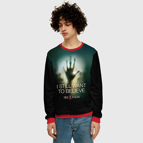 Мужской свитшот X-files: Alien hand / 3D-Красный – фото 3