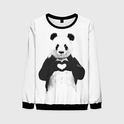 Свитшот мужской Panda Love, цвет: 3D-черный