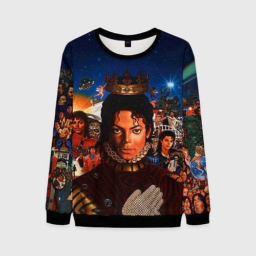 Мужской свитшот Michael Jackson: Pop King / 3D-Черный – фото 1