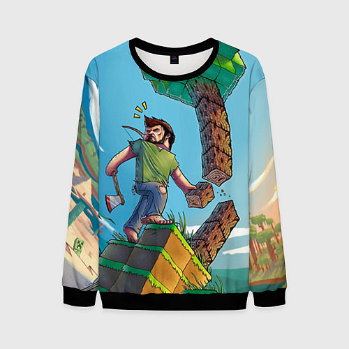 Мужской свитшот Minecraft Woodcutter / 3D-Черный – фото 1