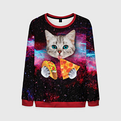 Свитшот мужской Кот с едой, цвет: 3D-красный