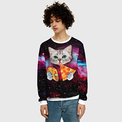 Свитшот мужской Кот с едой, цвет: 3D-белый — фото 2