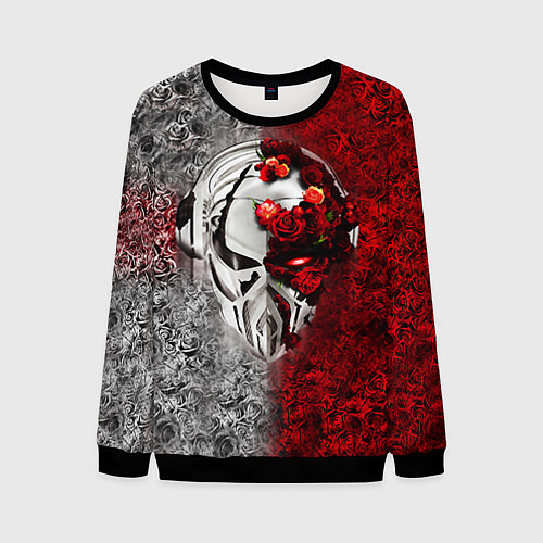 Мужской свитшот Pirate Station: Flowers / 3D-Черный – фото 1