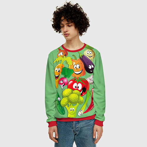 Мужской свитшот Правильное питание / 3D-Красный – фото 3