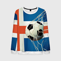 Свитшот мужской Исландский футбол, цвет: 3D-белый