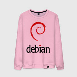 Свитшот хлопковый мужской Debian, цвет: светло-розовый