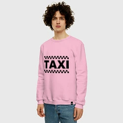 Свитшот хлопковый мужской Taxi, цвет: светло-розовый — фото 2