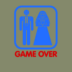 Свитшот хлопковый мужской Game over, цвет: авокадо — фото 2