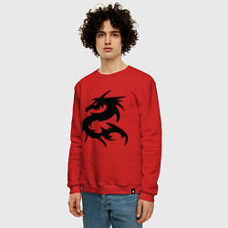 Свитшот хлопковый мужской Дракон, цвет: красный — фото 2