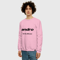 Свитшот хлопковый мужской Andro: Feel the difference, цвет: светло-розовый — фото 2
