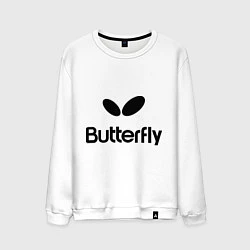 Свитшот хлопковый мужской Butterfly Logo, цвет: белый