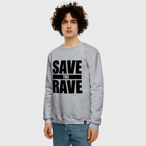 Мужской свитшот Save the rave / Меланж – фото 3