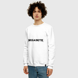 Свитшот хлопковый мужской Megadeth, цвет: белый — фото 2