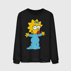 Свитшот хлопковый мужской Maggie Simpson, цвет: черный