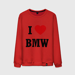 Свитшот хлопковый мужской I love BMW, цвет: красный