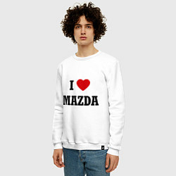 Свитшот хлопковый мужской I love Mazda, цвет: белый — фото 2