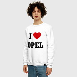Свитшот хлопковый мужской I love Opel, цвет: белый — фото 2