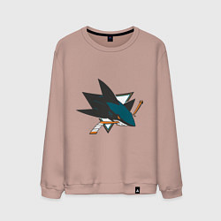 Свитшот хлопковый мужской San Jose Sharks, цвет: пыльно-розовый