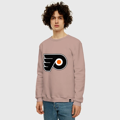 Мужской свитшот Philadelphia Flyers / Пыльно-розовый – фото 3