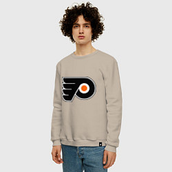 Свитшот хлопковый мужской Philadelphia Flyers, цвет: миндальный — фото 2